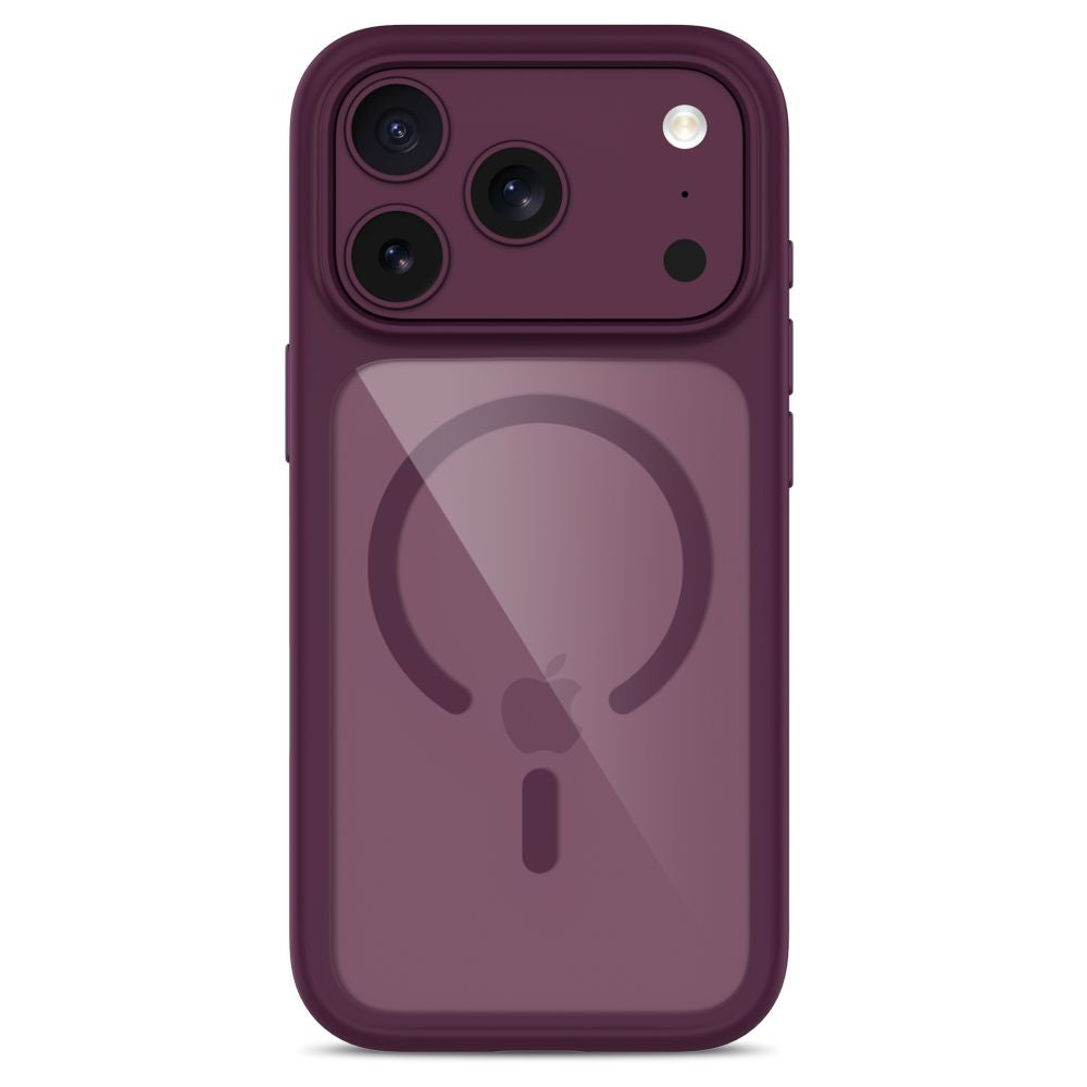 Tech Protect Magone Magsafe Cc + Glas 2 Pak Iphone 17 Pro Max / 18 Pro Max Burgundy/Clear