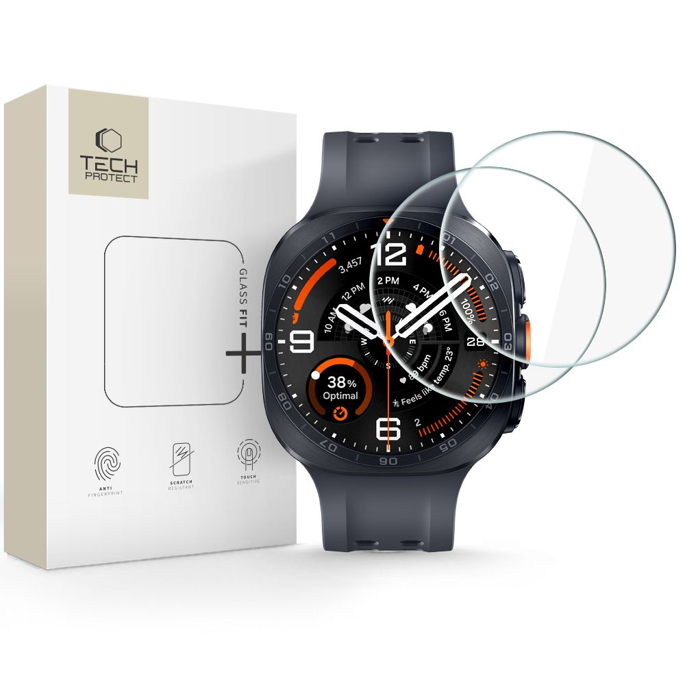 Hærdet Glas Tech Protect Glass Fit+ 2 Pack Samsung Galaxy Watch Ultra 2 2026 (47 Mm) Clear