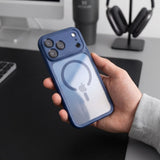 Tech Protect Magpeak Magsafe Cc Iphone 17 Pro Max / 18 Pro Max Dyb Blå/Klar