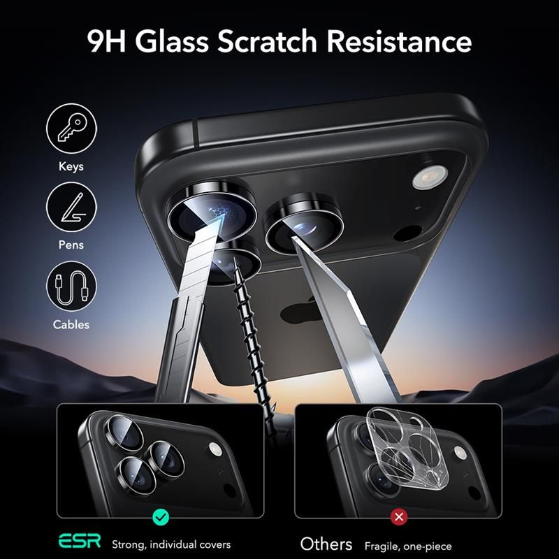 Kamera Beskyttelse Na Aparat Esr Armorite Camera Protector Iphone 14 Pro / Pro Max / 15 Pro / Max / 16 Pro / Max / 17 Pro / Max Black