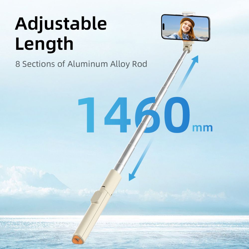 Tech Protect L09 S Bluetooth Selfie Stick Stativ Beige