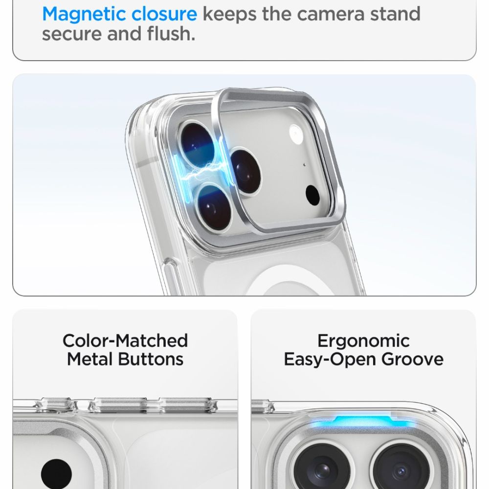 Spigen Ultra Hybrid Optik S Magsafe Iphone 17 Pro Max / 18 Pro Max Klar/Sølv