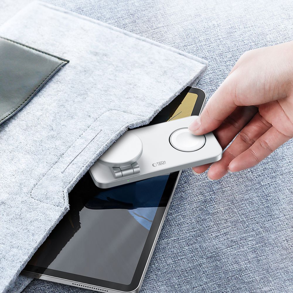 Tech Protect Qi15 W A47 3 I 1 Magnetisk Magsafe Trådløs Oplader Hvid
