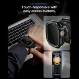 Spigen Rugged Armor & Hærdet Glas Til Apple Watch Ultra 1 / 2 / 3 / 4 (49 Mm) Matsort