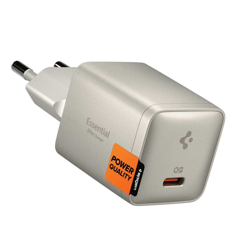 Spigen Ee301 Eu Gan Essential 1 Port Netværksopladder 30 W Naturlig Titanium