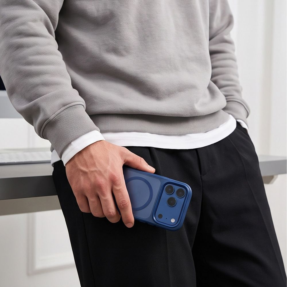 Tech Protect Magmat Magsafe Cc Iphone 17 Pro / 18 Pro Mat Dyb Blå