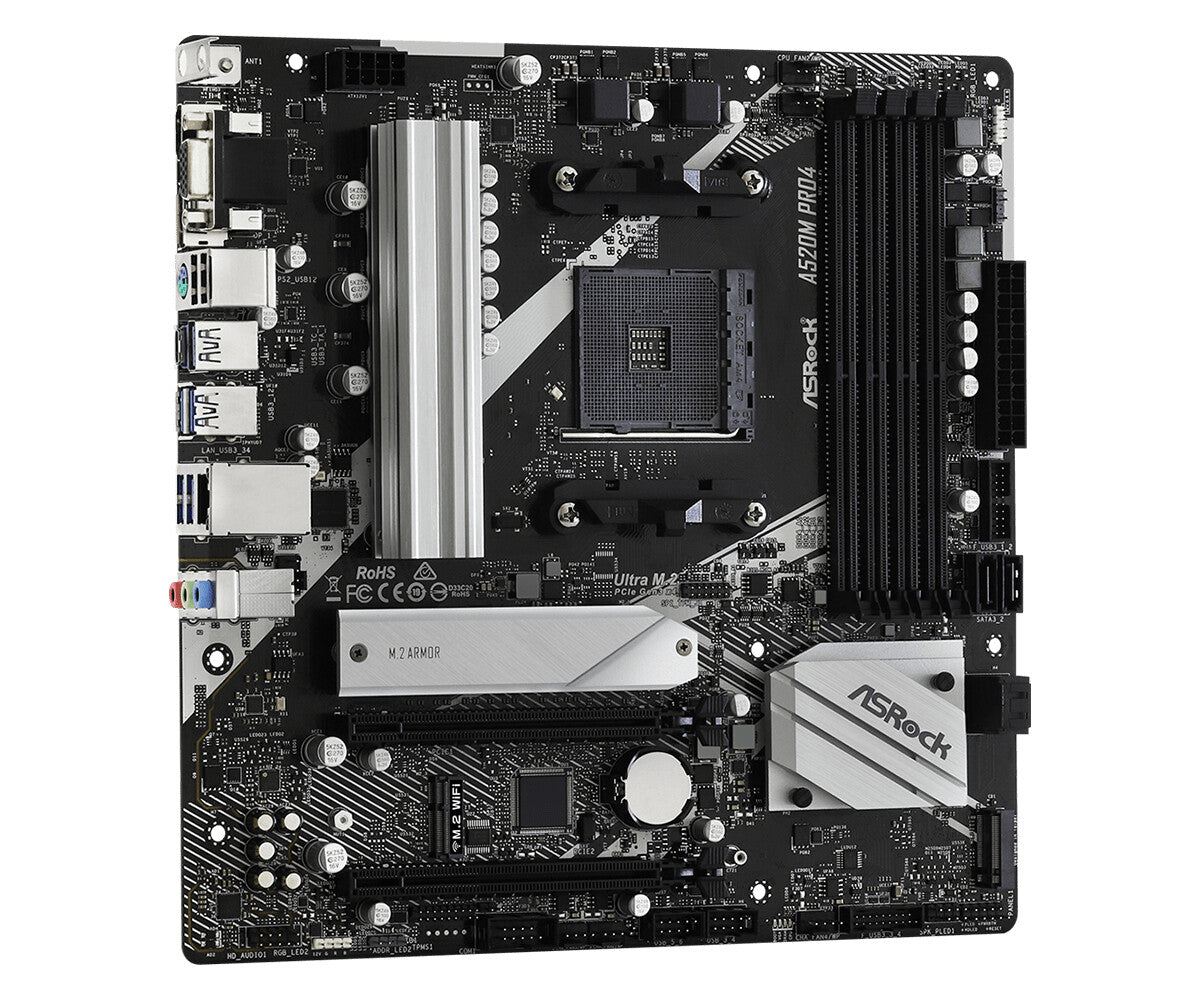 ASRock A520M Pro4 Micro-ATX AM4 AMD A520
