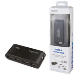 LogiLink UA0085 interface hub USB 2.0 Type-A 480 Mbit/s Sort