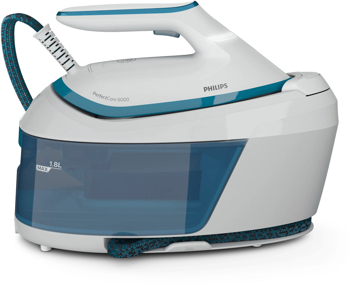Philips PSG6022/20 Dampstrygning station 2400 W 1,8 L SteamGlide Plus strygesål Blå, Hvid