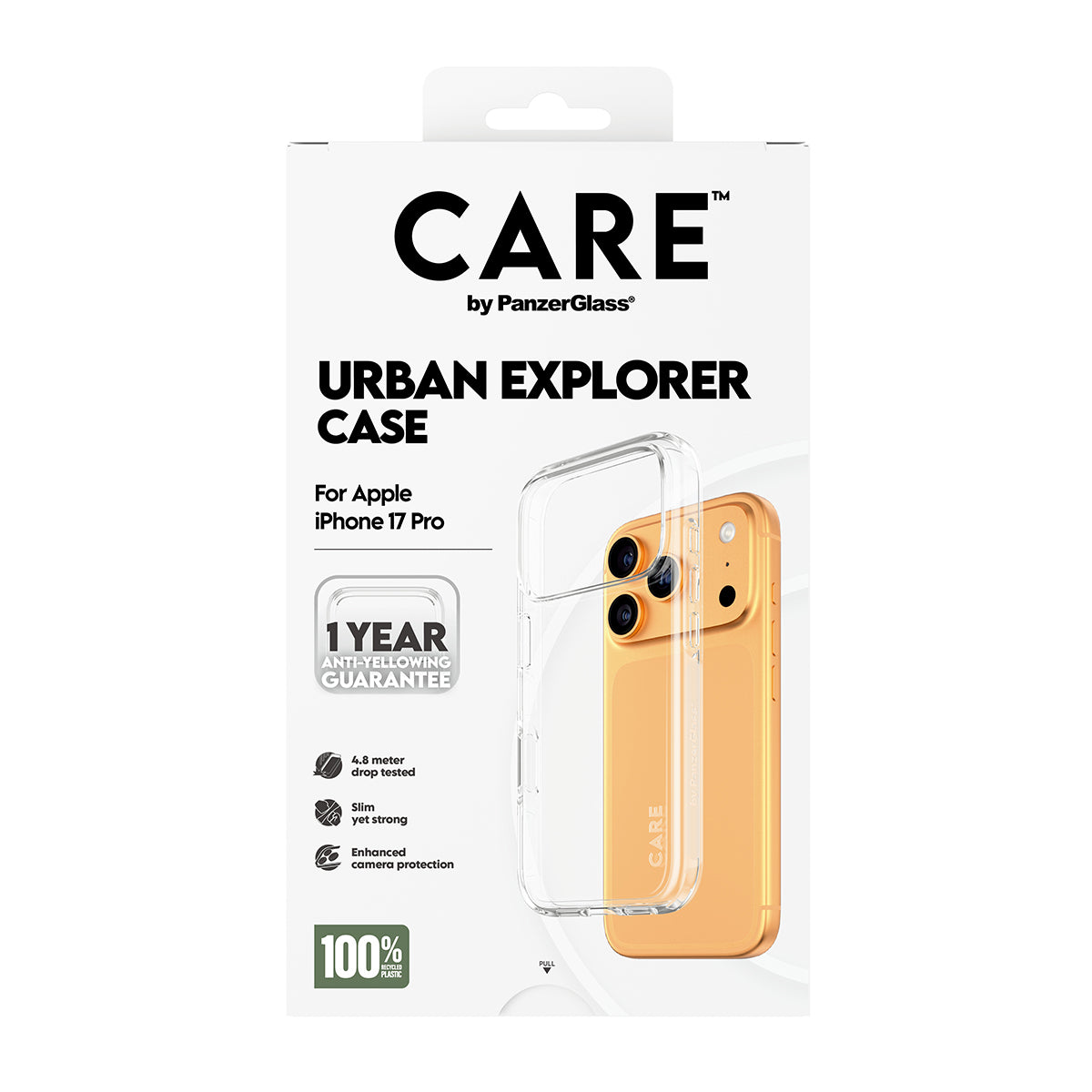 PanzerGlass CARE by ® Flagship Case Transparent Urban Explorer m. Klar Rahmen iPhone 17 Pro