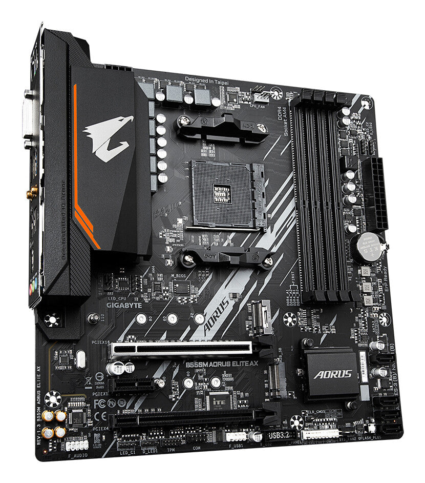 GIGABYTE B550M AORUS ELITE AX bundkort AMD B550 Stik AM4 micro ATX