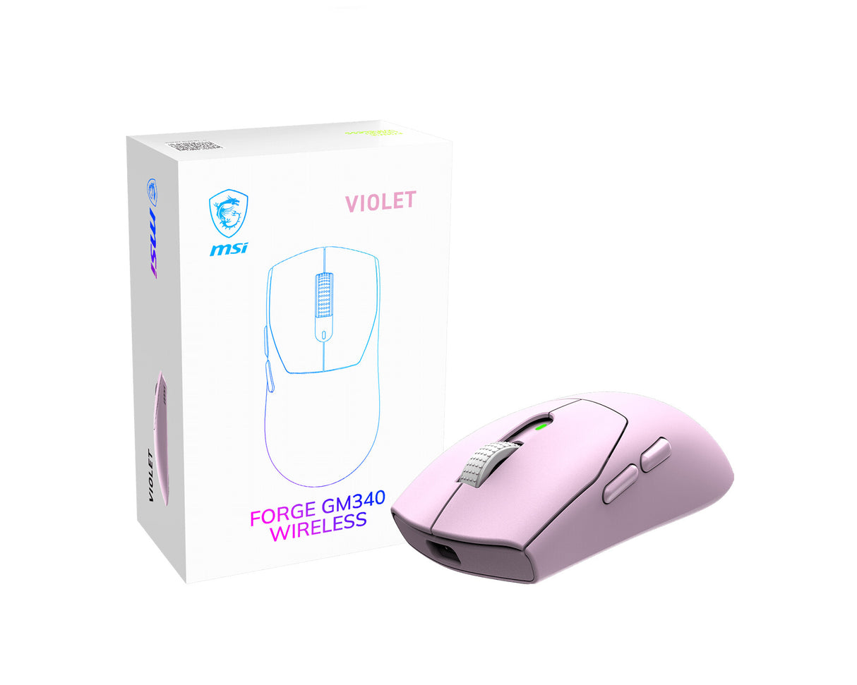 MSI Forge Gm340 Wireless Violet mus Spil Ambidextrous RF trådløs + Bluetooth Optisk 12000 dpi