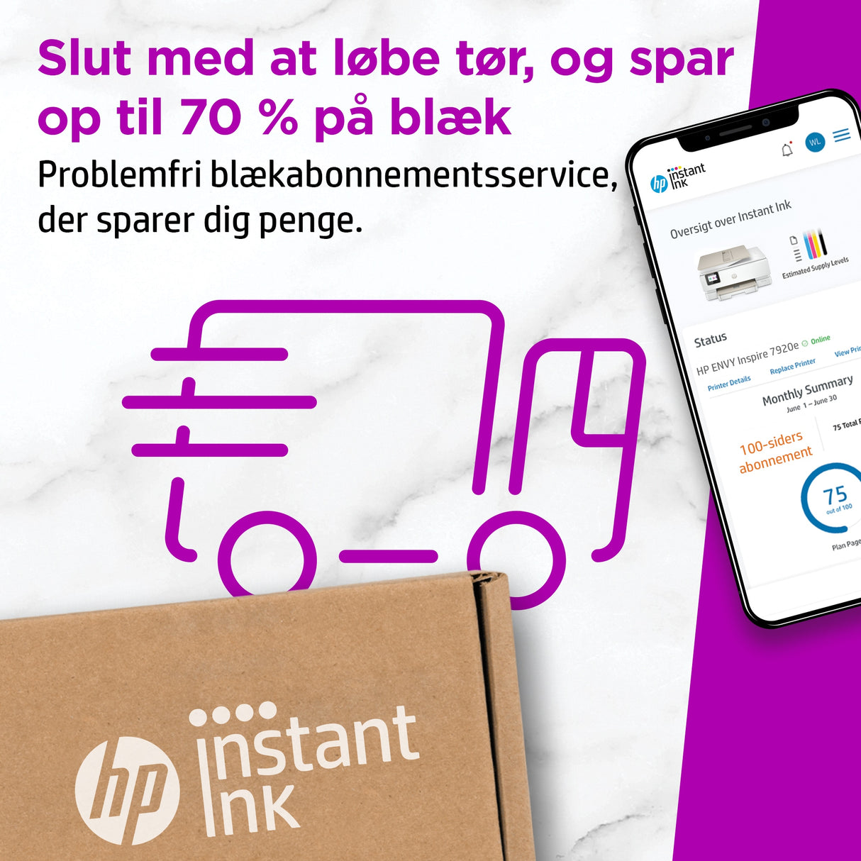 HP ENVY Inspire 7920e Trådløst All-in-One Farve Printer, Instant Ink; Kopimaskine, scanner