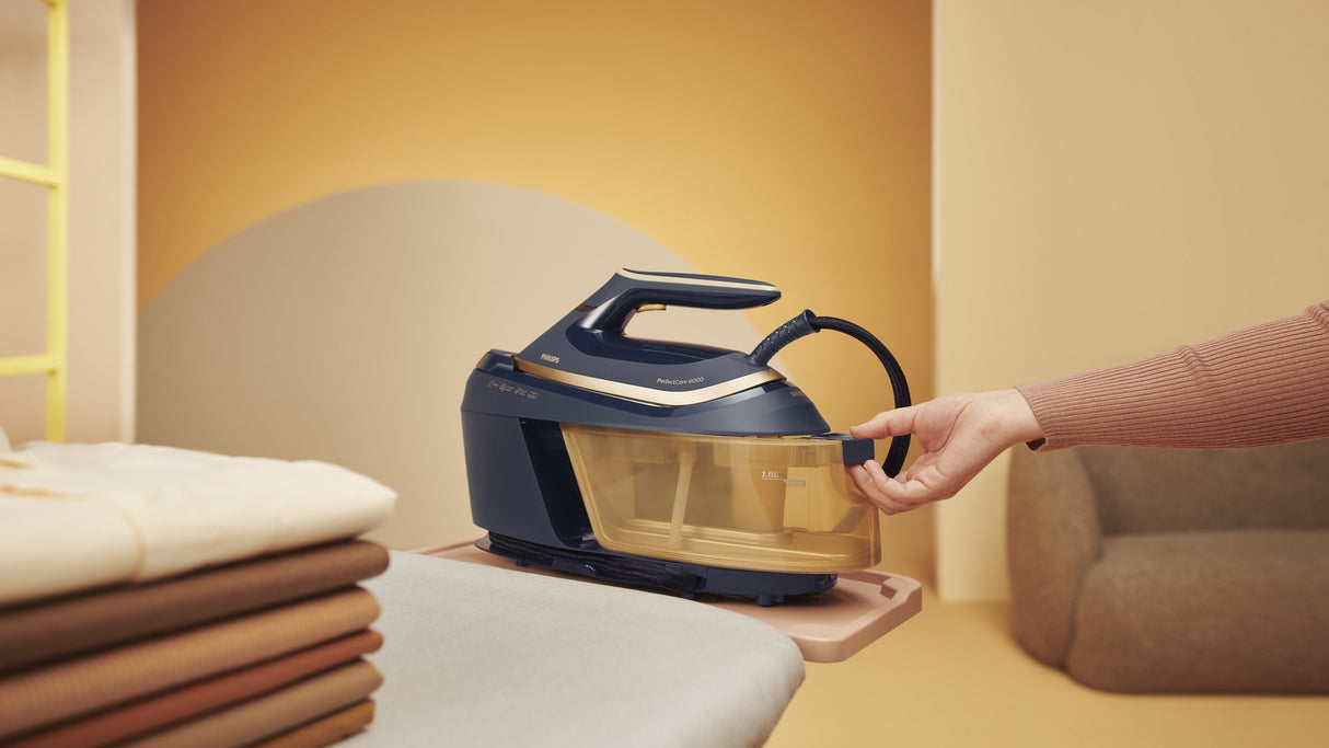 Philips PSG6066/20 Dampstrygning station 2400 W 1,8 L SteamGlide Advanced Blå, Guld