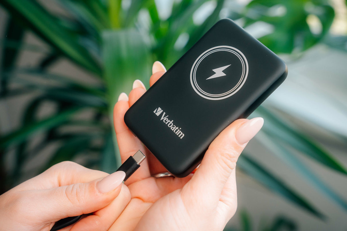 Verbatim Charge 'n' Go Lithium polymer (LiPo) 5000 mAh Trådløs opladning Sort