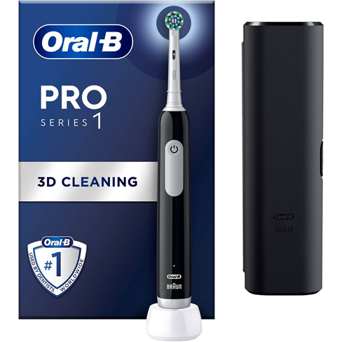 Oral-B Pro1 Black inkl. rejseetui - El-tandbørste