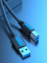 Vention COOBI USB-kabel USB 3.2 Gen 1 (3.1 Gen 1) 3 m USB A USB B 5 Gbit/sek. Sort