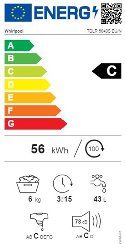 Whirlpool TDLR 6040S EU/N - Topbetjente vaskemaskiner