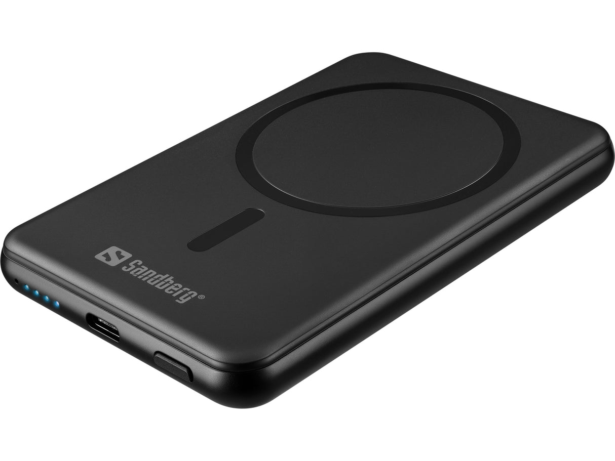 Sandberg 421-50 powerbank Halvfast tilstand 5000 mAh Trådløs opladning Sort