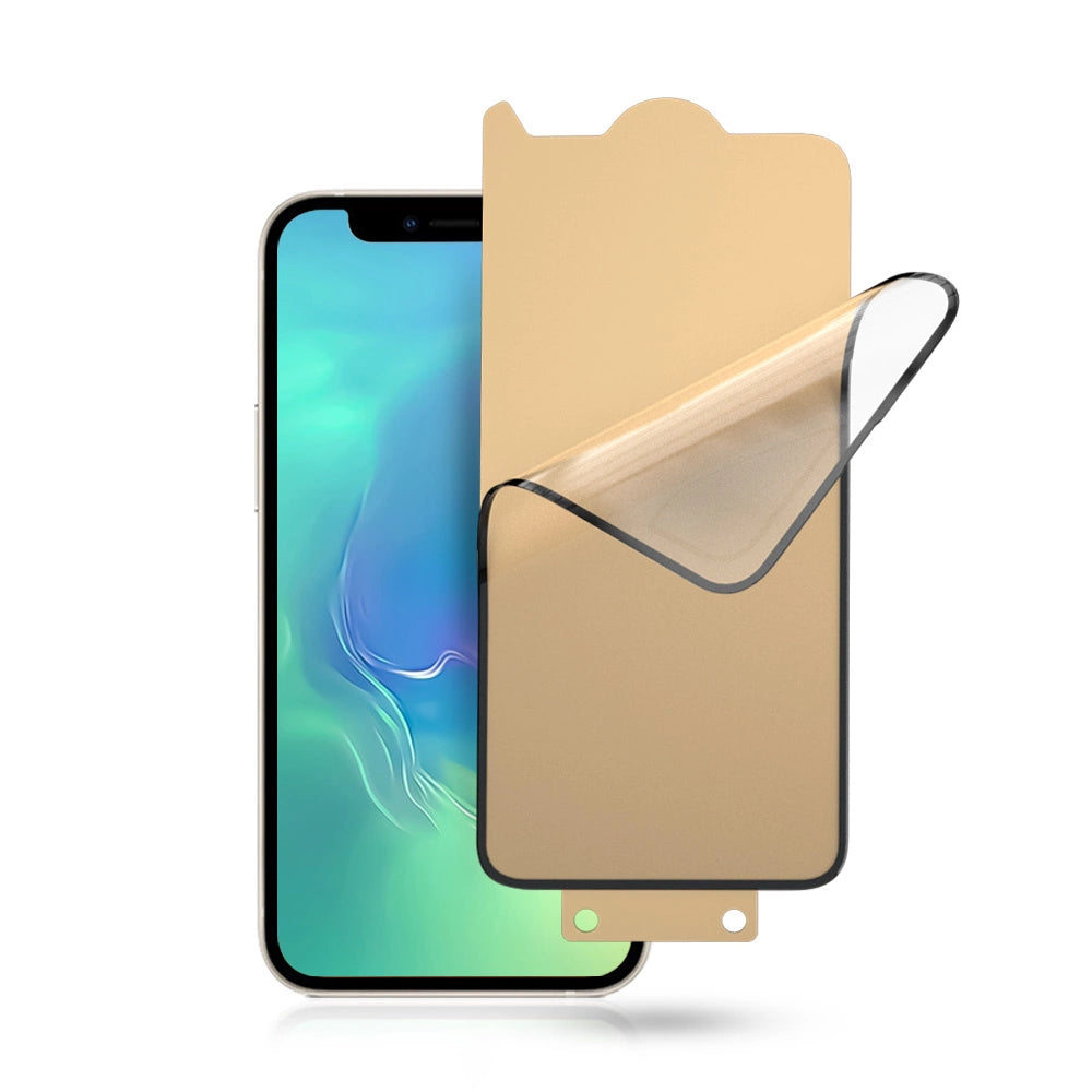 Bestsuit 6in1 sæt til iPhone 13 mini-kasse / tempereret glas flexi / bagkasse beskyttende film / kameraobjektiv tempereret glas / klud / applikator (D30 Buffer)