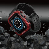 Beskyttsrem for Apple Watch 38/40/41 mm pansret bagrem - sort, rød