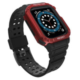 Beskyttsrem for Apple Watch 38/40/41 mm pansret bagrem - sort, rød
