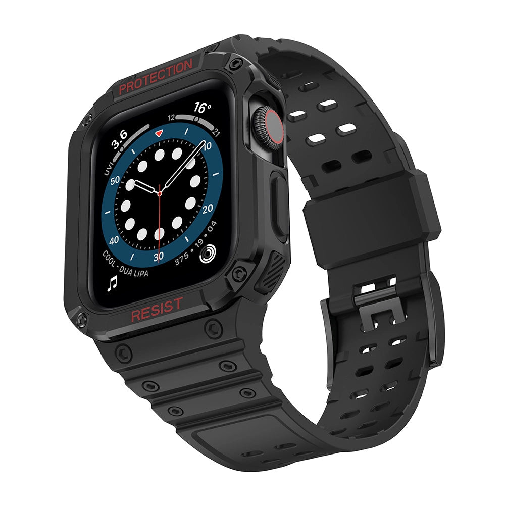 Beskyttelse Strap Band til Apple Watch 38/40/41mm Armored Case Strap - sort