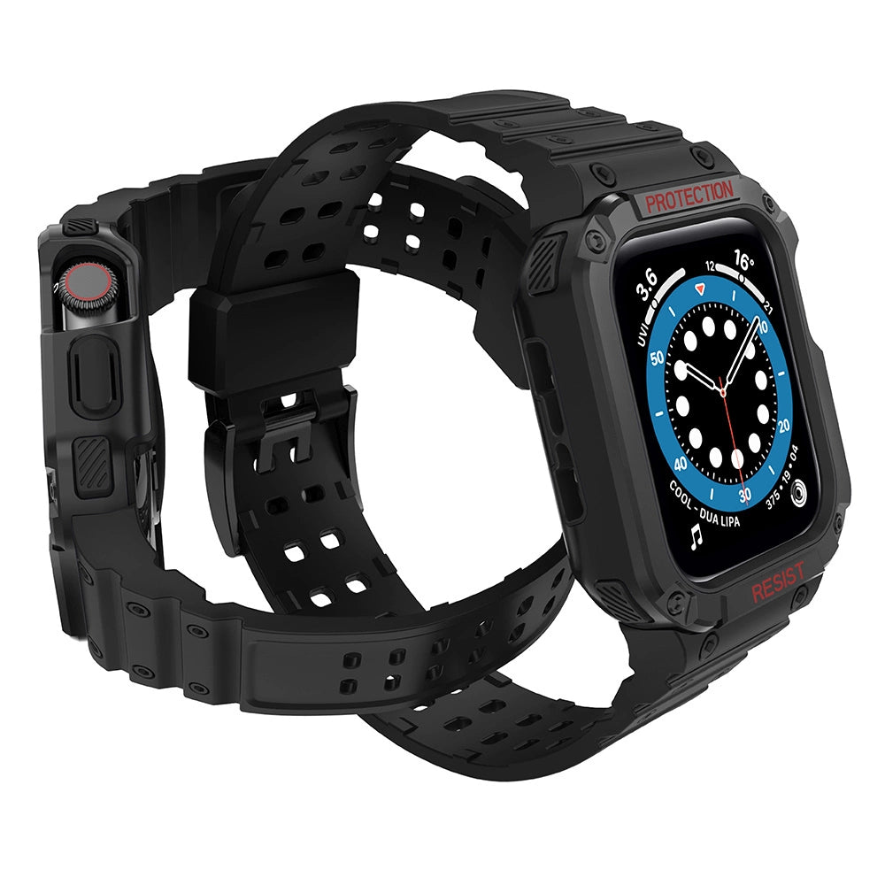 Beskyttelse Strap Band til Apple Watch 38/40/41mm Armored Case Strap - sort
