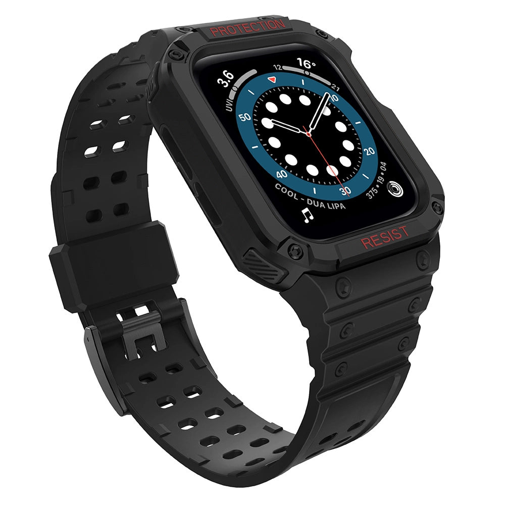 Beskyttelse Strap Band til Apple Watch 38/40/41mm Armored Case Strap - sort