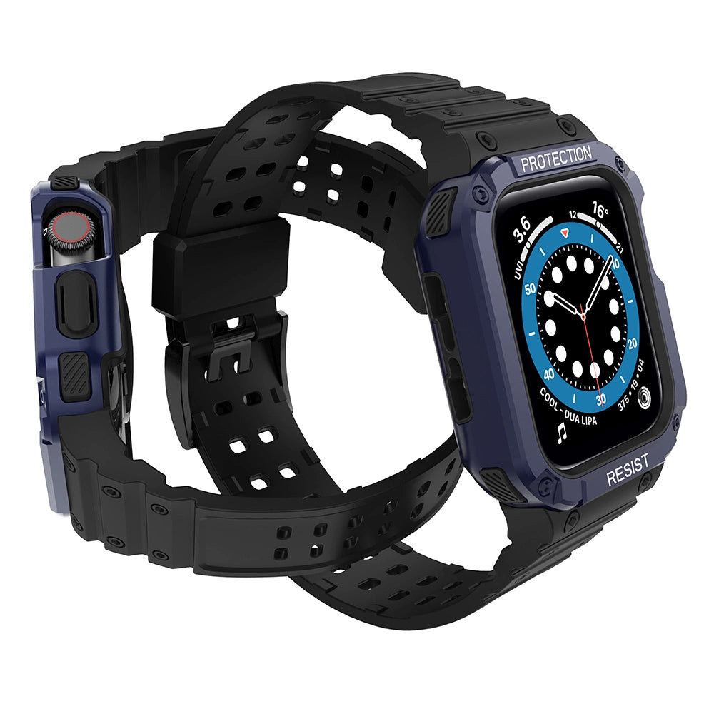Beskyttelsesrem til Apple Watch 38/40/41 mm pansret bagrem - sort, blå