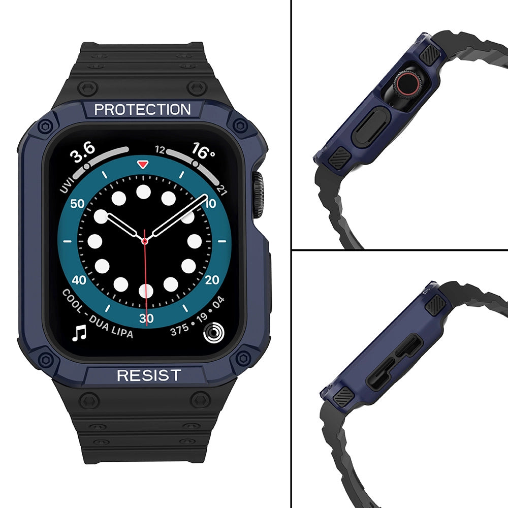 Beskyttelsesrem til Apple Watch 38/40/41 mm pansret bagrem - sort, blå