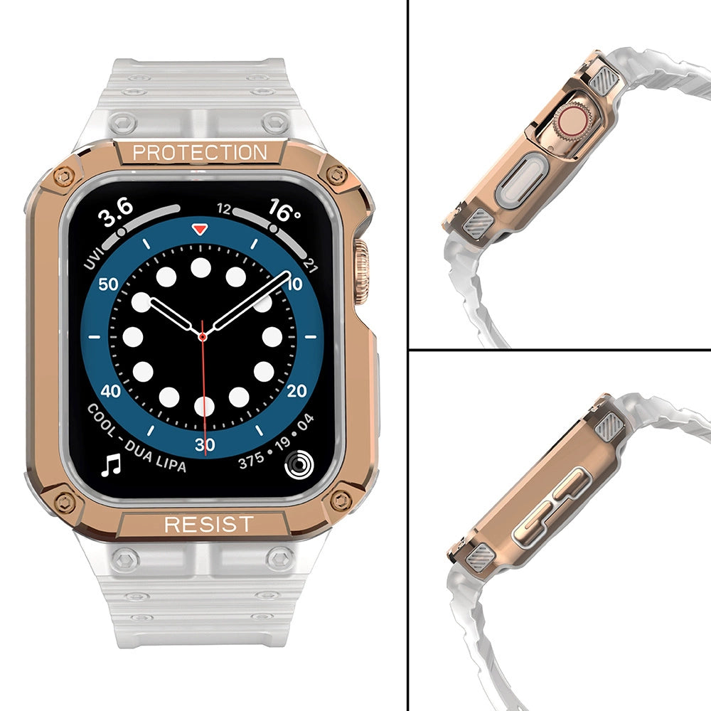 Beskyttelse Strap Band til Apple Watch 38/40/41mm Armored Case Strap - Transparent, Rose Gold