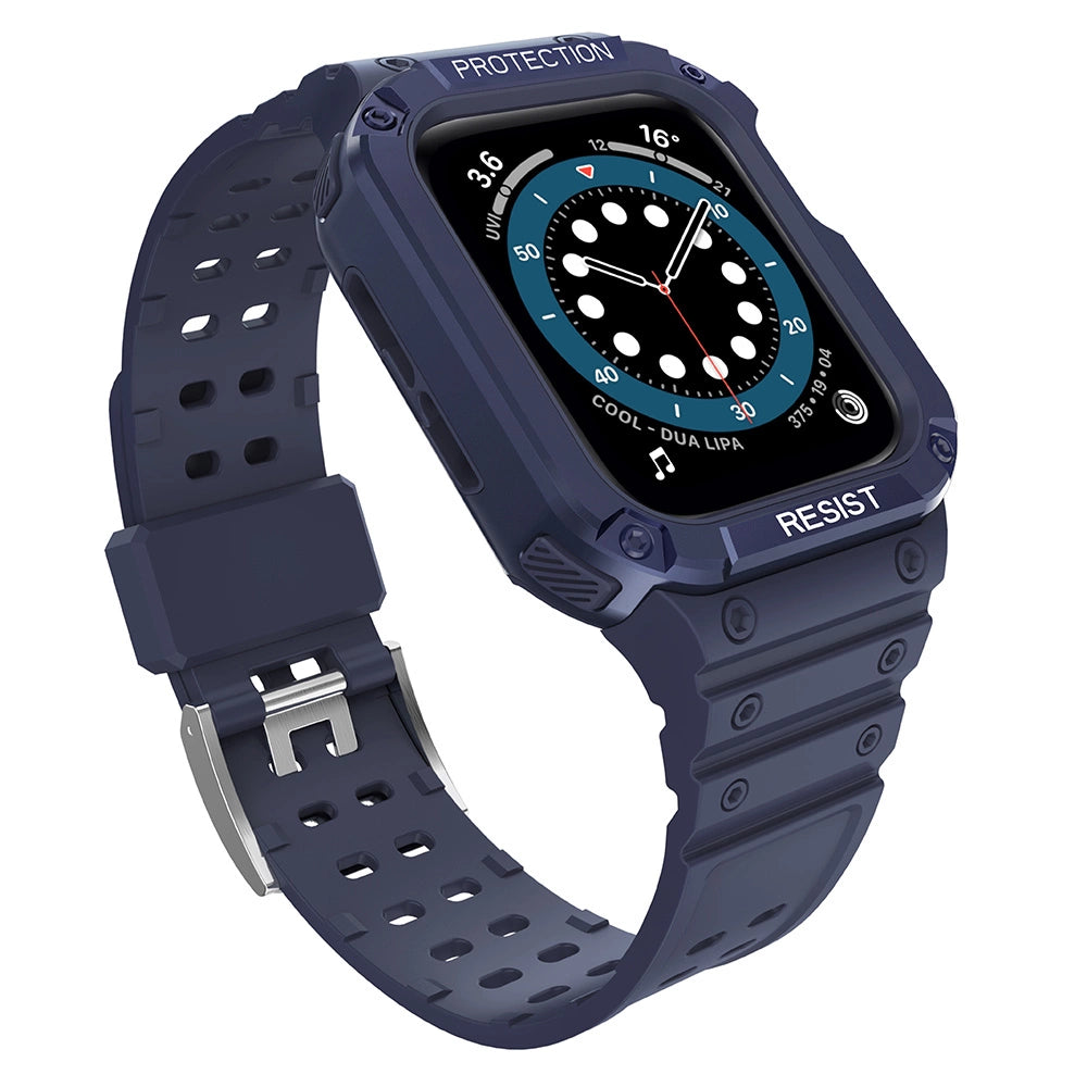 Beskyttelse Strap Band til Apple Watch 38/40/41mm Armored Case Strap - Blå