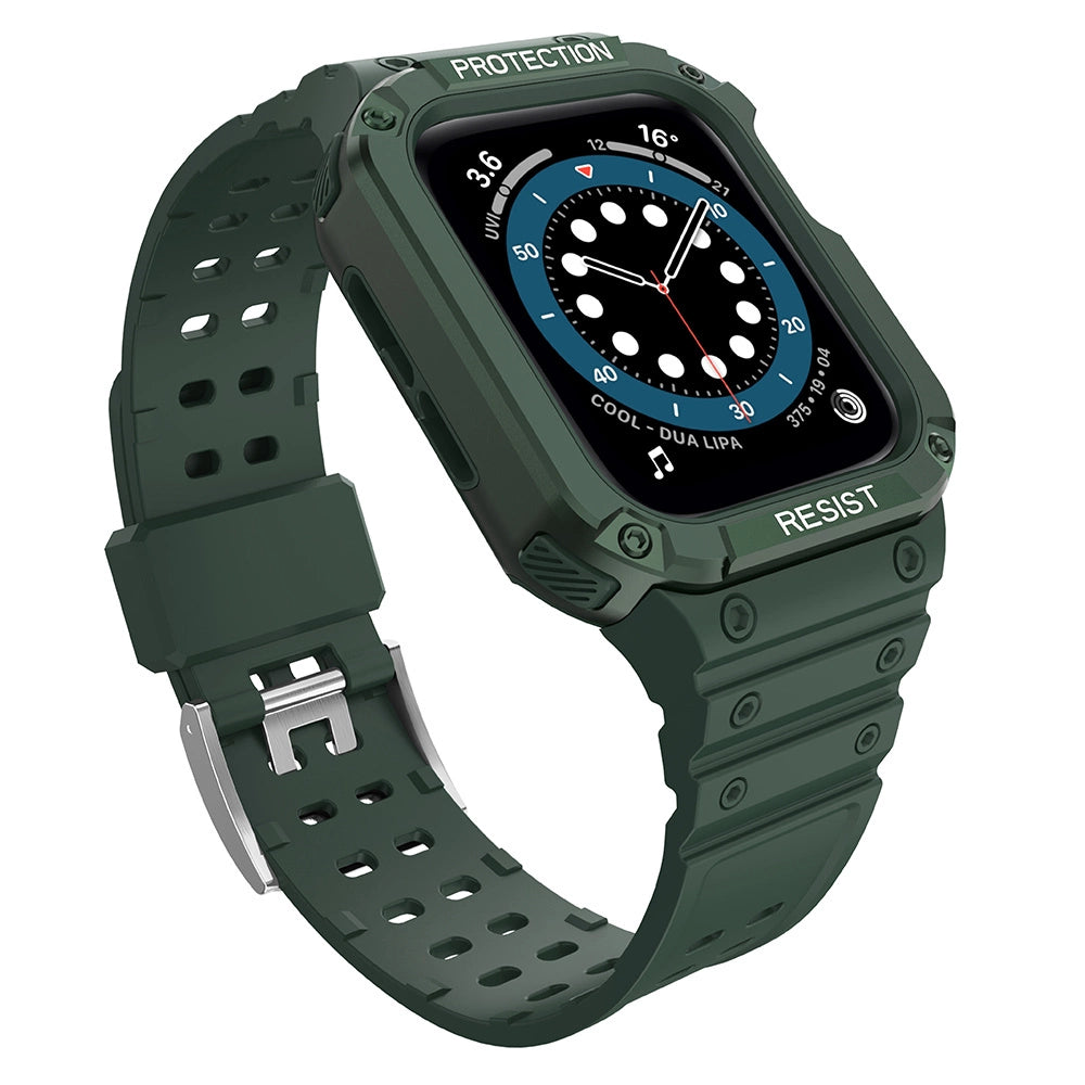 Beskyttelse Strap Band til Apple Watch 38/40/41mm Armored Case Strap - Grøn