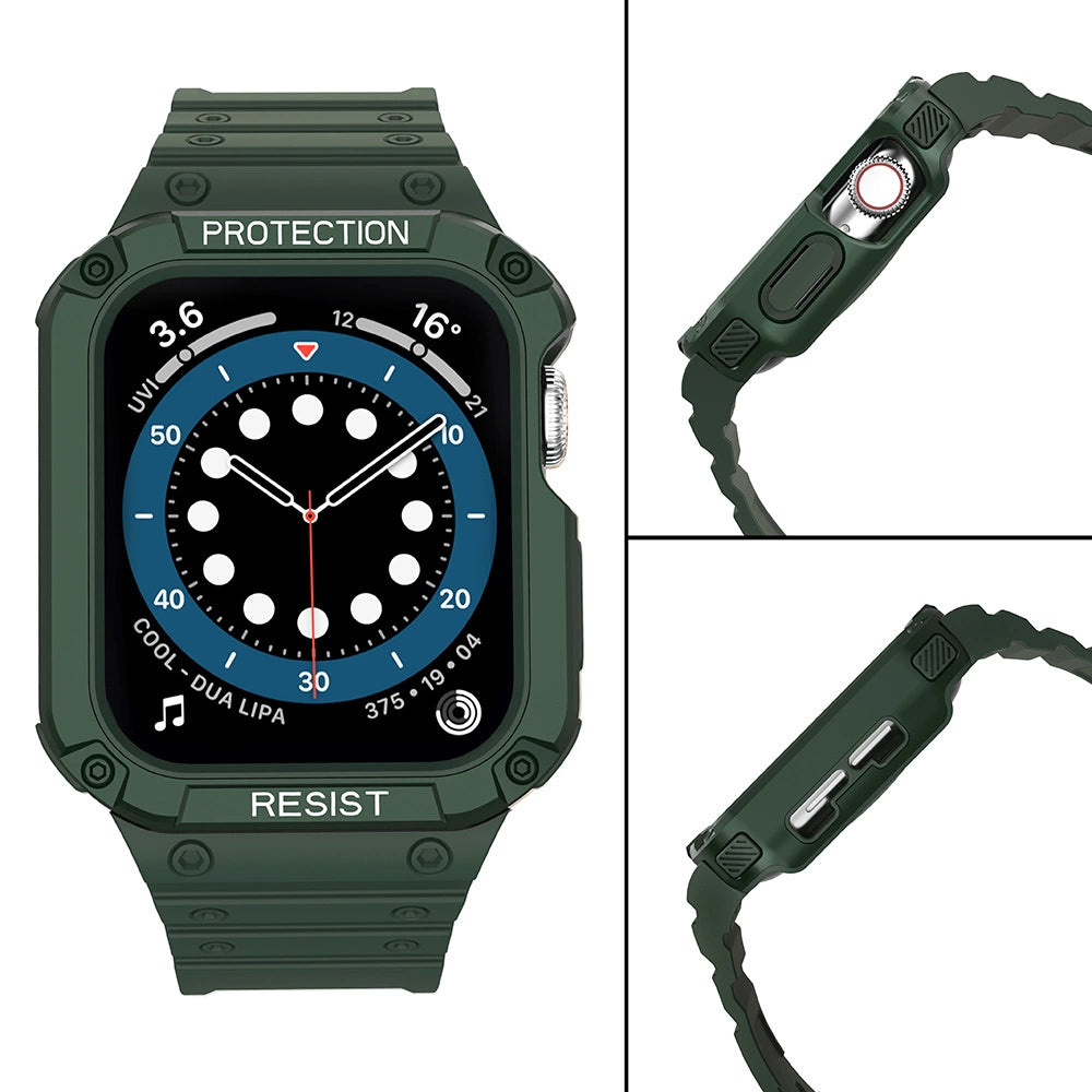Beskyttelse Strap Band til Apple Watch 38/40/41mm Armored Case Strap - Grøn