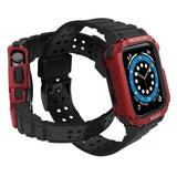 Beskyttelsesrem til Apple Watch 42/44/45 mm pansret bagrem - sort, rød