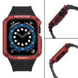 Beskyttelsesrem til Apple Watch 42/44/45 mm pansret bagrem - sort, rød