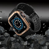 Beskyttelse Strap Band til Apple Watch 42/44/45mm Armored Case Strap - sort, Rose Gold