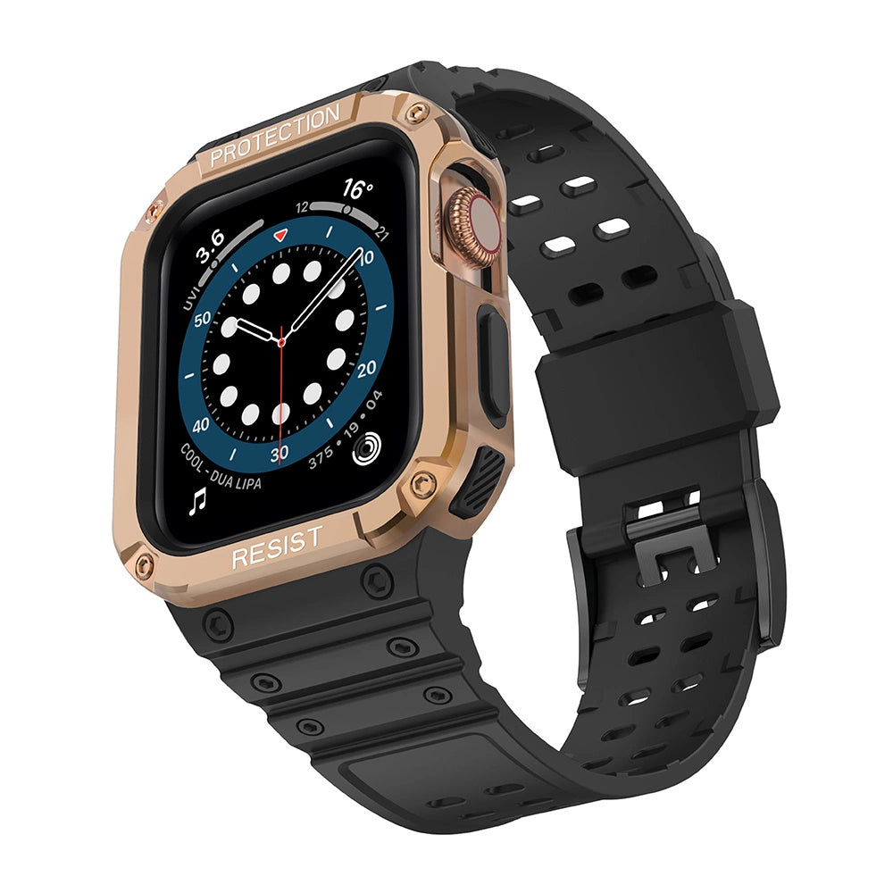 Beskyttelse Strap Band til Apple Watch 42/44/45mm Armored Case Strap - sort, Rose Gold