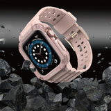 Beskyttelse Strap Band til Apple Watch 42/44/45mm Armored Case Strap - Pink