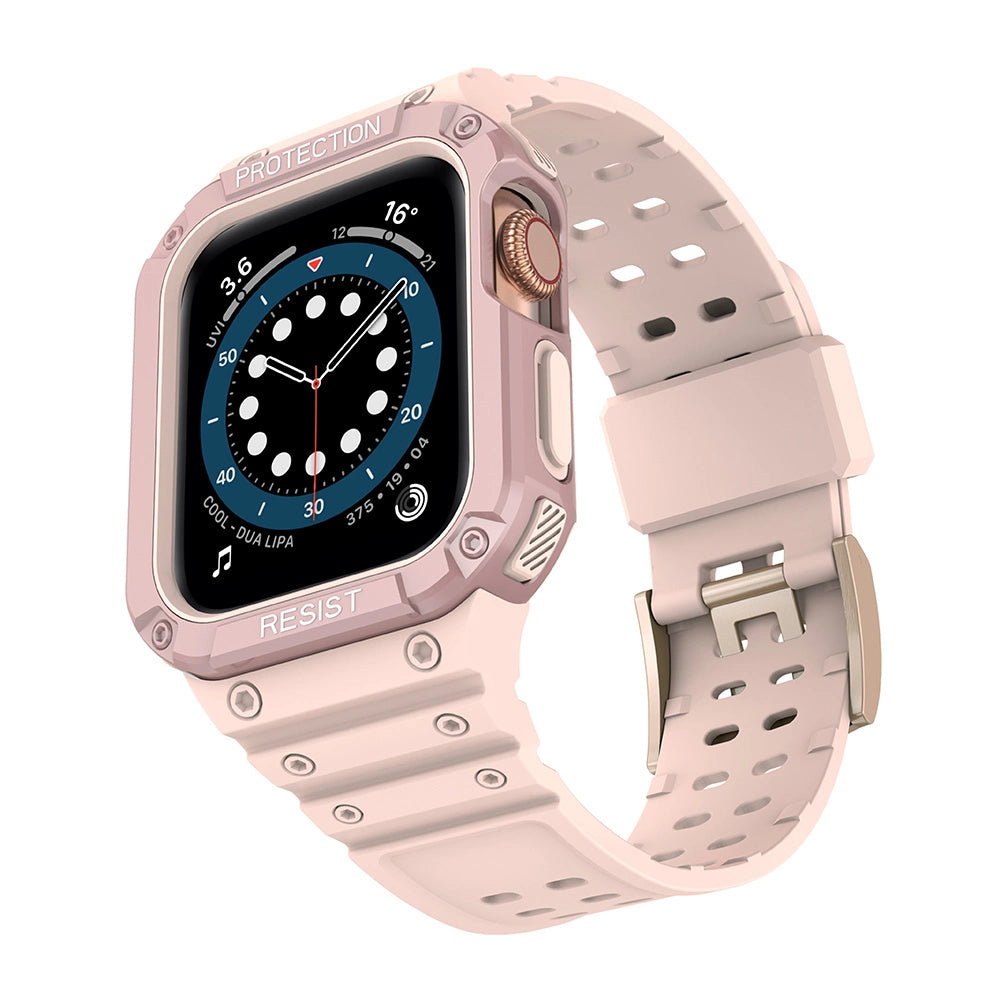 Beskyttelse Strap Band til Apple Watch 42/44/45mm Armored Case Strap - Pink