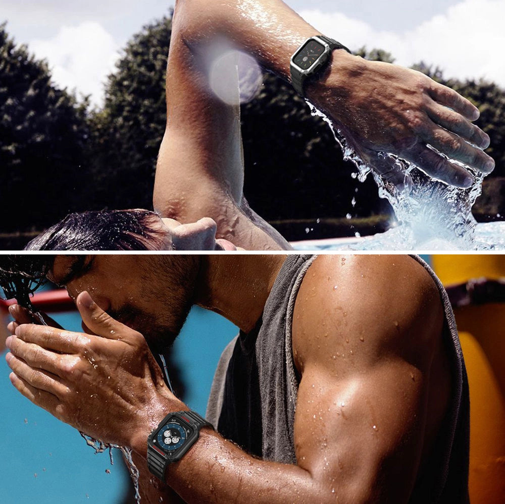 Beskyttelsesrem til Apple Watch 38/40/41 mm pansret bagrem - hvid, roséguld