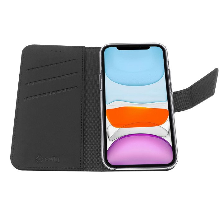 Celly Wally Wallet Kompatibel til iPhone 11 Sort