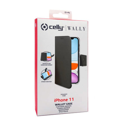 Celly Wally Wallet Kompatibel til iPhone 11 Sort