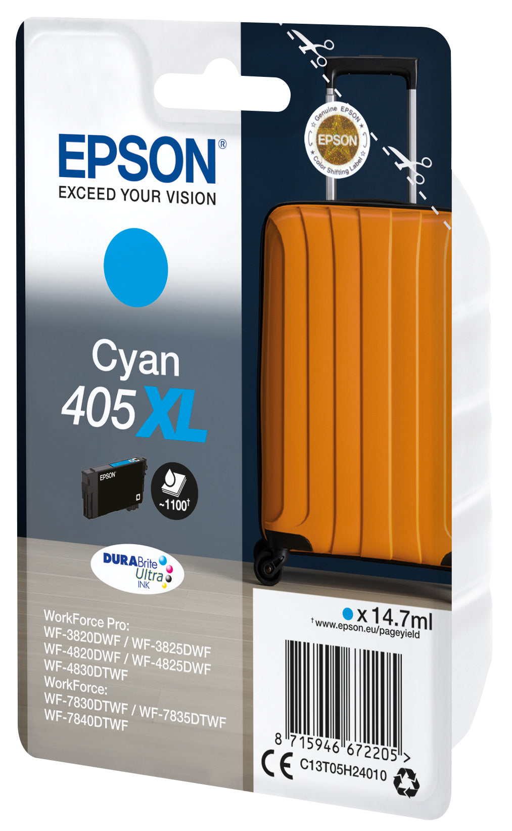 Epson 405XL DURABrite Ultra Ink blækpatron 1 stk Original Højt (XL) udbytte Blå