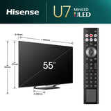 Hisense 55U7NQ 55 4K UHD (2160p) Sort Mørkegrå