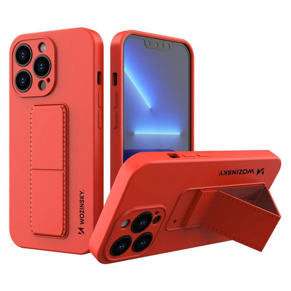 Wozinsky Kickstand Case silikonhylster med stativ til iPhone 13 Pro rød