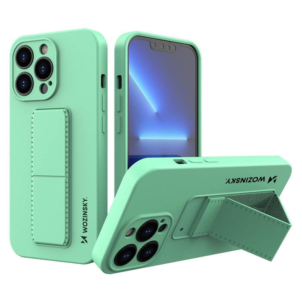 Wozinsky Kickstand Case silikonhylster med stativ til iPhone 13 Pro mint