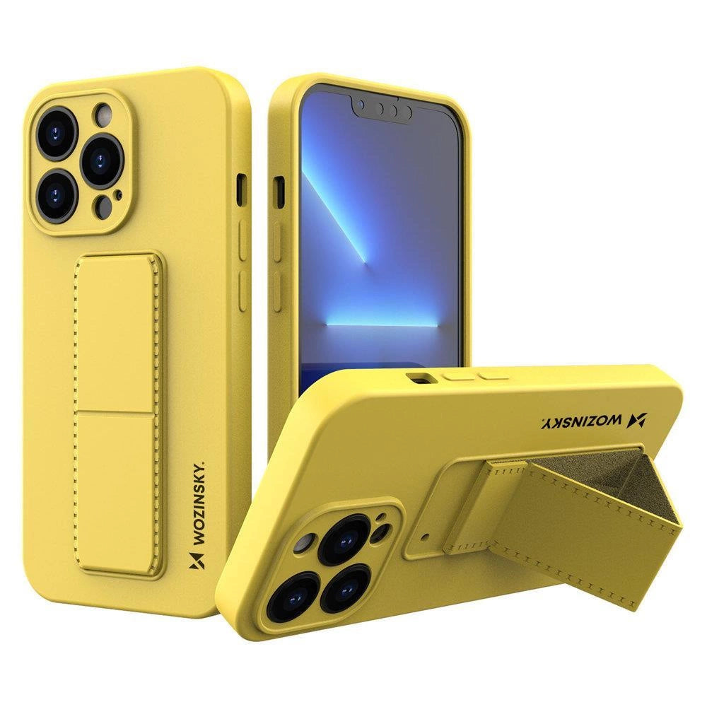 Wozinsky Kickstand Case silikone cover til iPhone 13 Pro gul