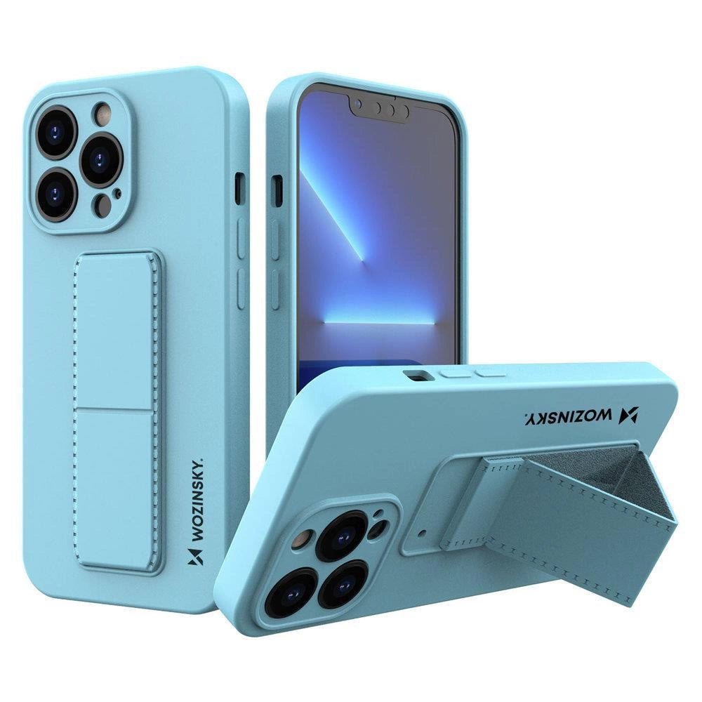 Wozinsky Kickstand Case silikonhylster med stativ til iPhone 13 mini lyseblå